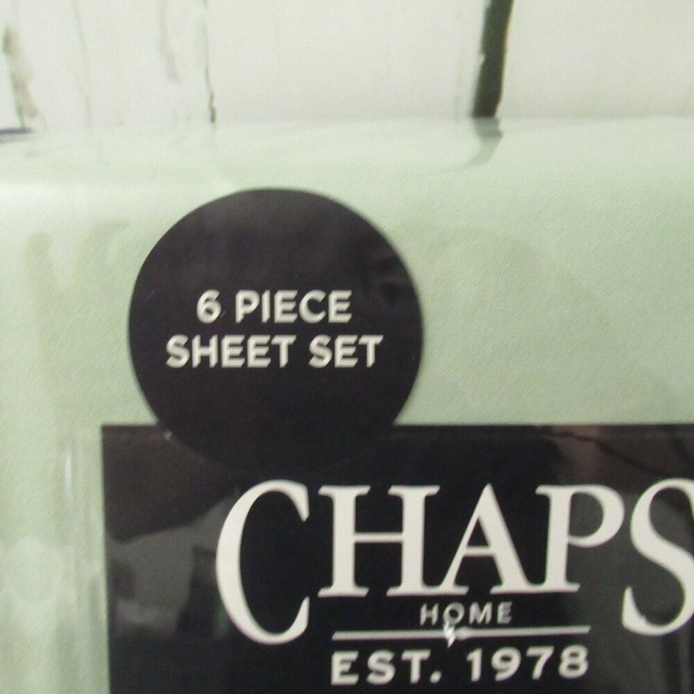 Chaps Sheets Queen Size Green Wrinkle Resistant Ultra Soft 6 Piece Set - Picture 3 of 4
